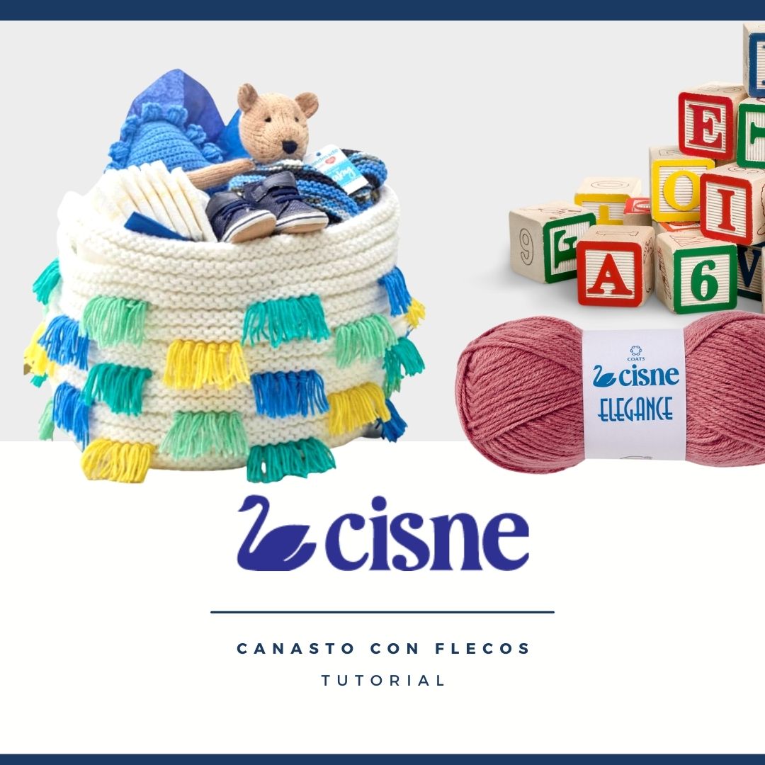 Canasto con Flecos - Cisne Elegance 2 POSTS COSTURITAS